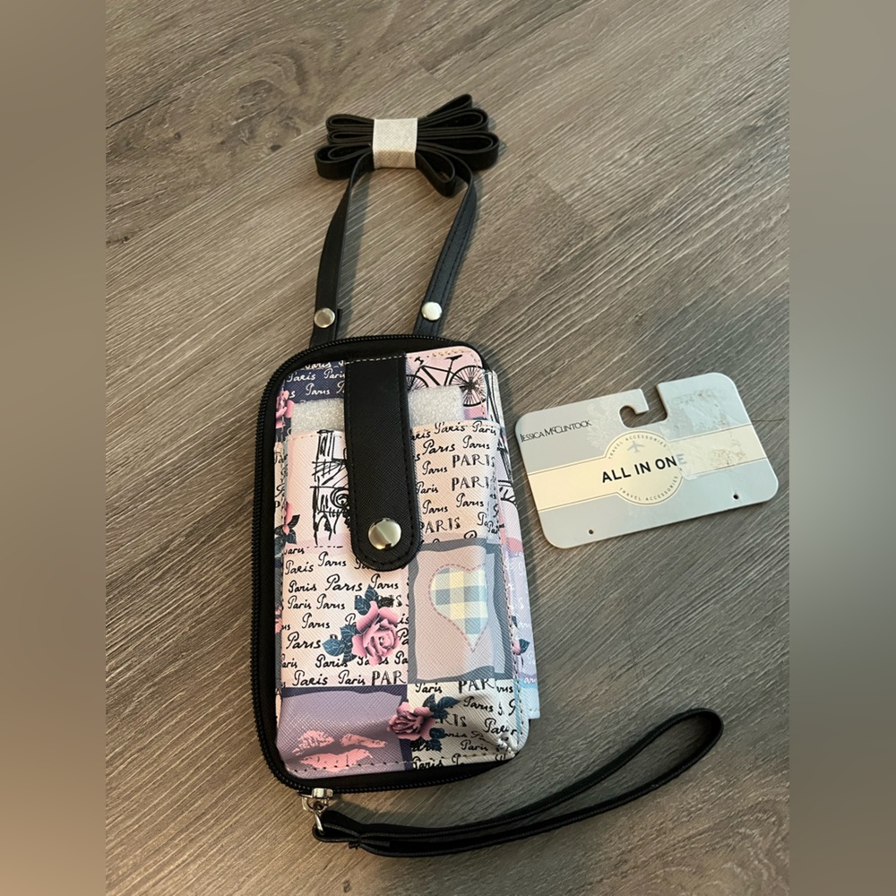 Jessica McClintock Floral Travel Phone & Card Crossbody